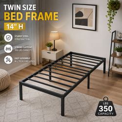TWIN BED FRAME 14" H.  STURDY METAL