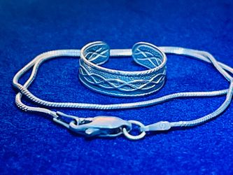 Silver 925 Anklet & Toe Ring