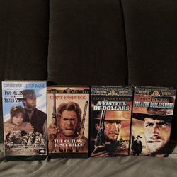 6 Client Eastwood  VHS Movies  (4 Western )