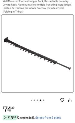 Wall Mounted Clothes Hanger Rack, Retractable Laundry Drying Rack, Aluminum Alloy No Hole Punching Installation, Hidden Retraction for Indoor Balcony,