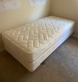 Custom Comfort Twin XL Mattress, Box Spring, and Frame