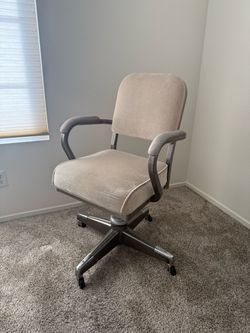 Vintage Upholstered steel Office Chair with Armrests