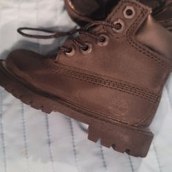 Timberland Toddler Black Leather Hiking Boots Size 4M

