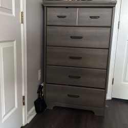 Moving Sale….grey dresser with 5 draws 