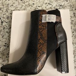 Black And Brown Snake Print Bootie
