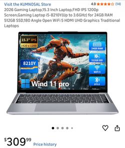 Kumnosal 2026 Gaming Laptop 15.3 inch I5