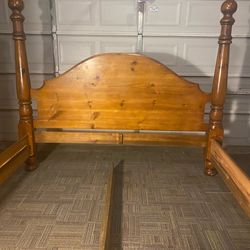 Solid Pine King sized bed frame.