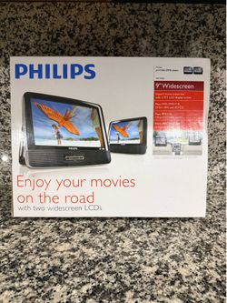Phillips, portable DVD player with two wide screen. LCDs.