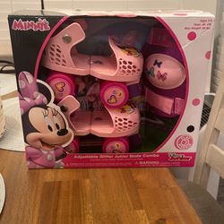Minnie Mouse Adjustable Glitter Junior Skate Combo