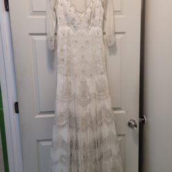 Monsoon Wedding Dress Size 4 Scalloped Hem
