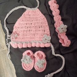 newborn baby girl handmade crotchet set