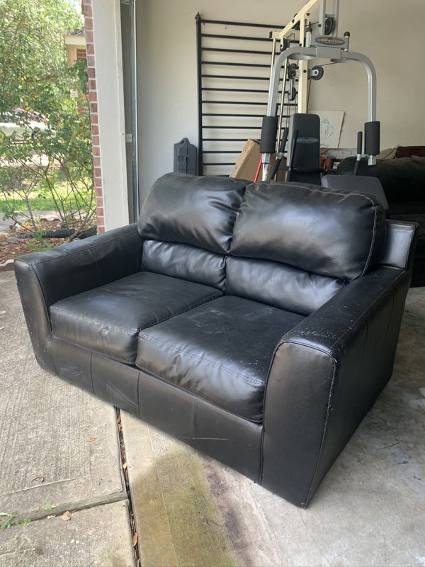 2 black leather couches for Sale in Houston, TX OfferUp