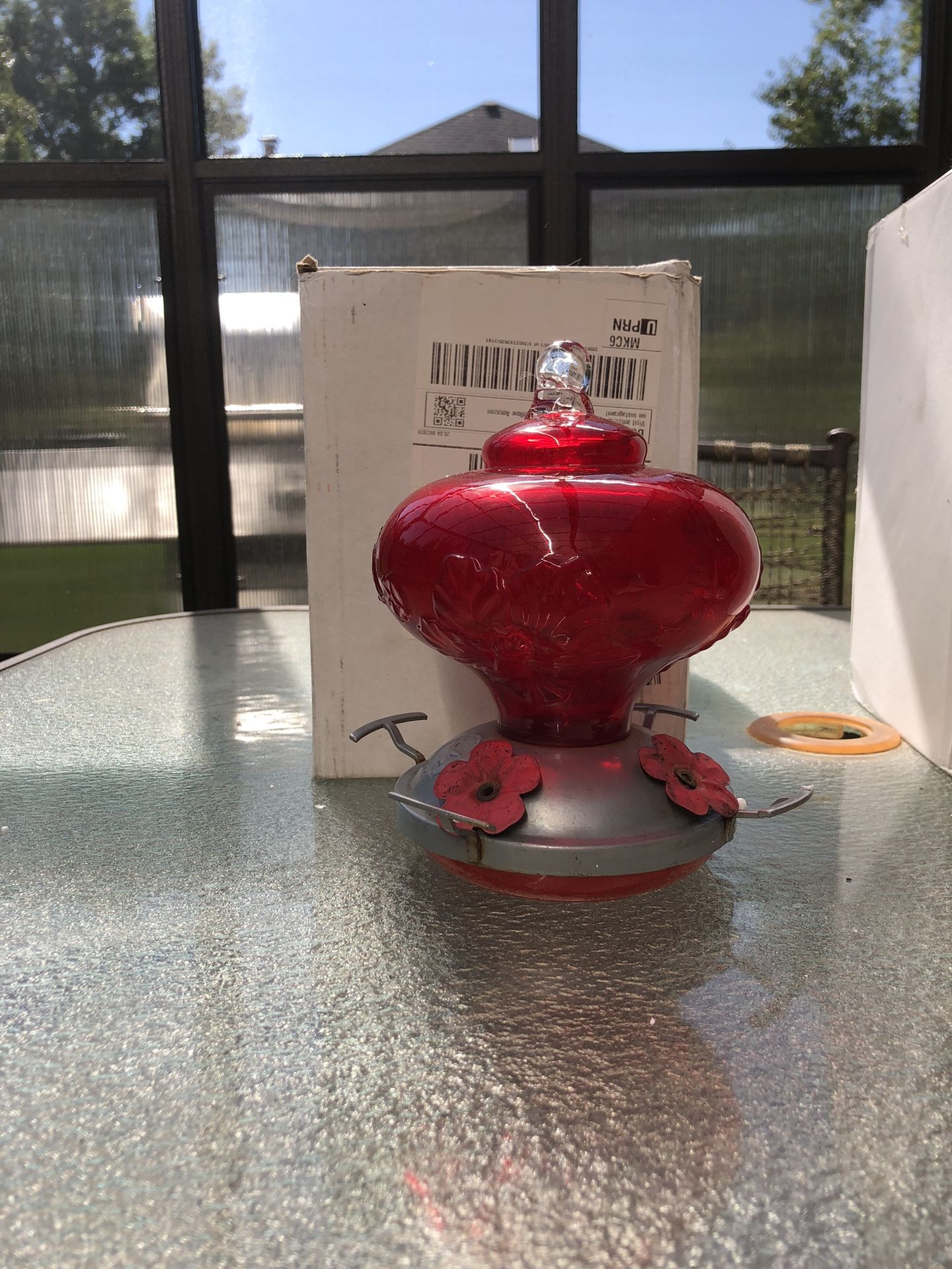 Glass Hummingbird Feeder