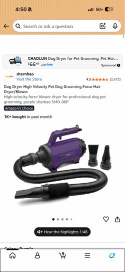 Shernbao High Velocity Pet Dog Dryer Blower