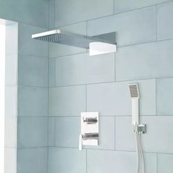 BRAND NEW Signature Hardware Calhoun Shower System with Rainfall Shower Head & Hand Shower