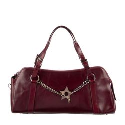 Authentic Christian Dior red wine leather shoulder bag