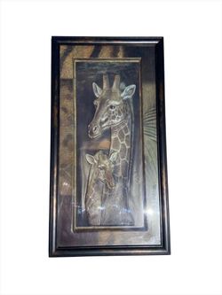 Framed Giraffe Wall Art Print, 25” x 13.5”