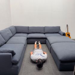 Half Priced: Indigo / Navy Blue 7 pc 🔵 Cloud Modular Sectional Couch - Retails 3.3k - Can Deliver