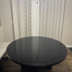 Rounds Black Dining Table with Removable Lazy Susan – Great Condition