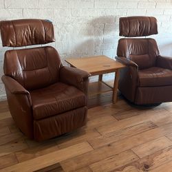 2 Leather swivel Chairs 