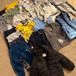 Boys Clothes Carters, H&M, Gap, Next. Size 4T-5T Coat, Vest, Jackets Sweaters. Great Condition Total 26 Items