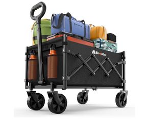 Folding cart with wheels, 220 lb carts, folding cart with flexible handle, lightweight, portable, folding utility cart for grocery shopping, sports, g