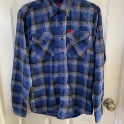 Dixxon Flannel Shirt Men XS The Michael Myers Blue Check Plaid Halloween Limited