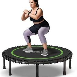 BCAN 48inch 550LBS Foldable Mini Trampoline, 48" Fitness Trampoline with Durable Bungees, Stable