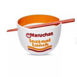 Maruchan Ceramic Bowl With Chopsticks
