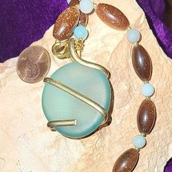 Goldstone Bead Short Necklace 