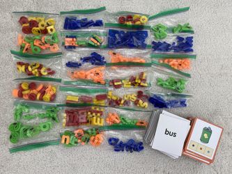 Junior Learning CVC Builders Activity Cards with a Complete Set of Lowercase Magnetic Letters