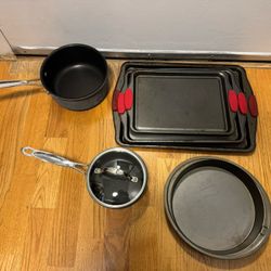 pots and a baking sheets, all for $10
