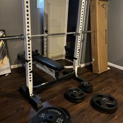 Bench Press And Weight Plates 