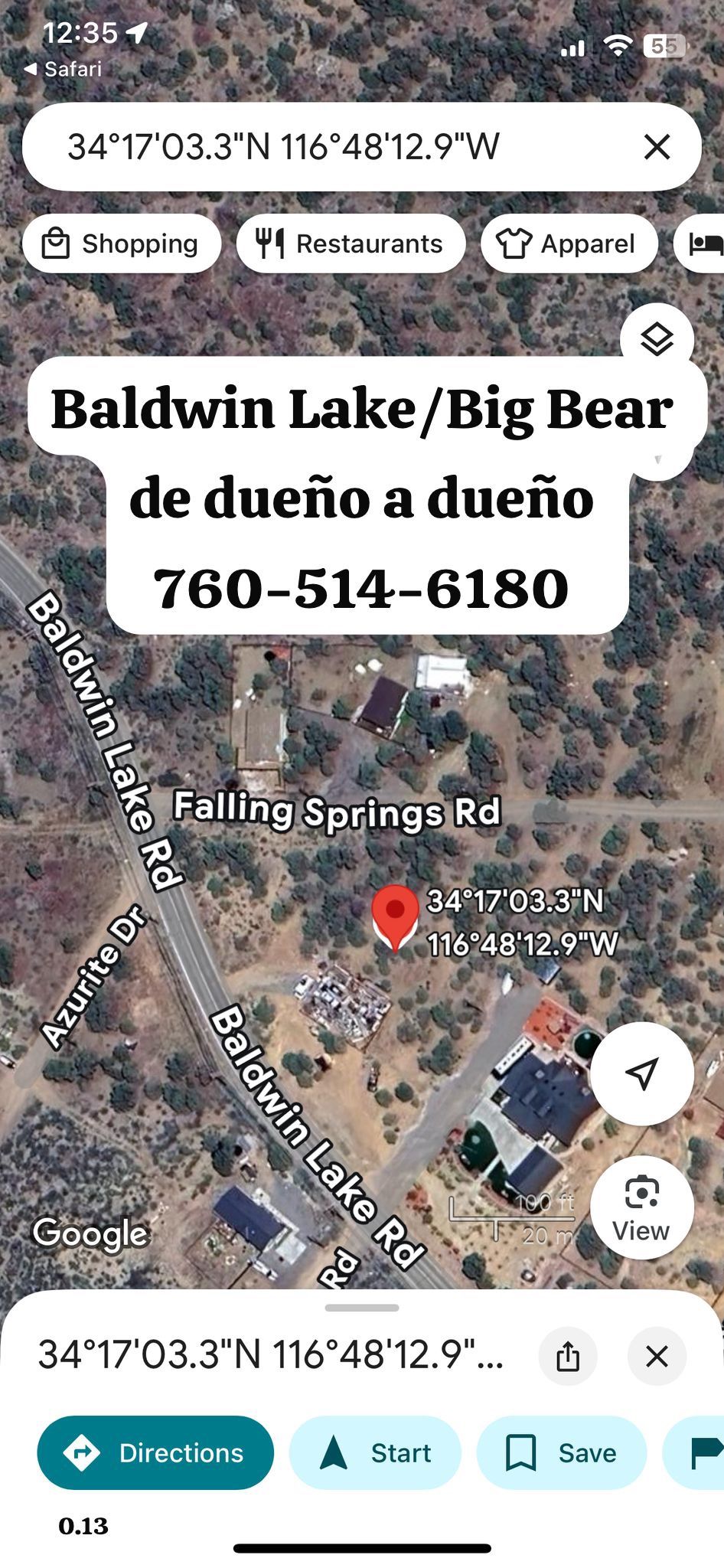 Terreno De Venta En Baldwin Lake/ Big Bear De Dueño A Dueño 