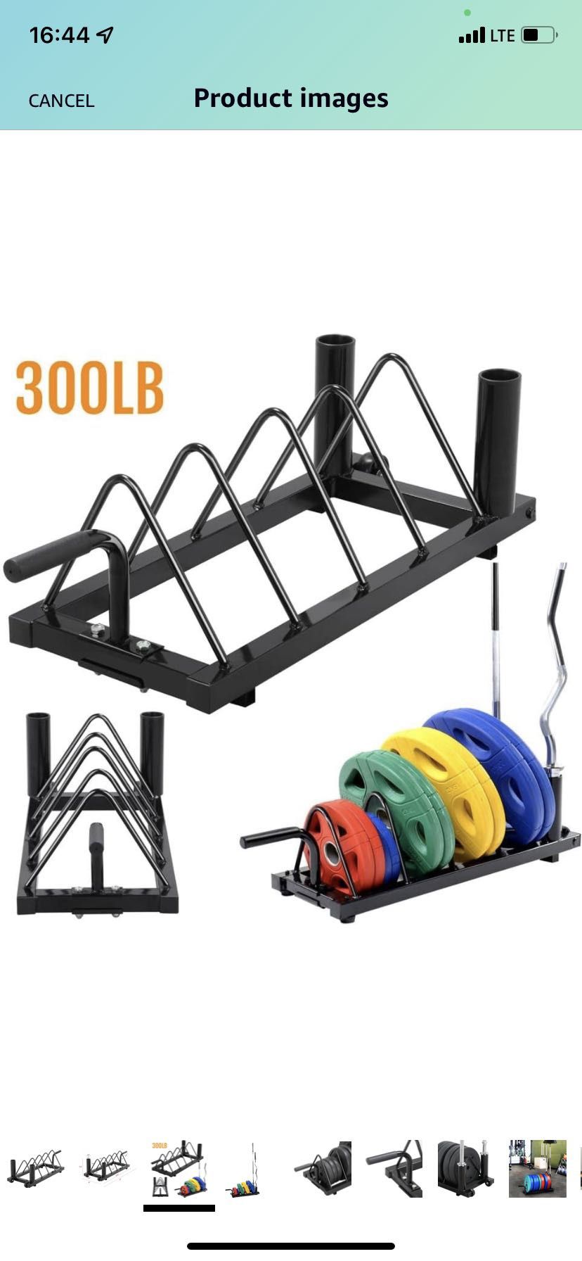 Yaheetech Horizontal Barbell Bumper Plate Rack Holder Olympic Bar Storage Rack with Handle and Wheels,Black