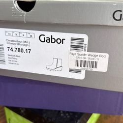 Gabor Women's Elegant Black Suede Wedge Boots