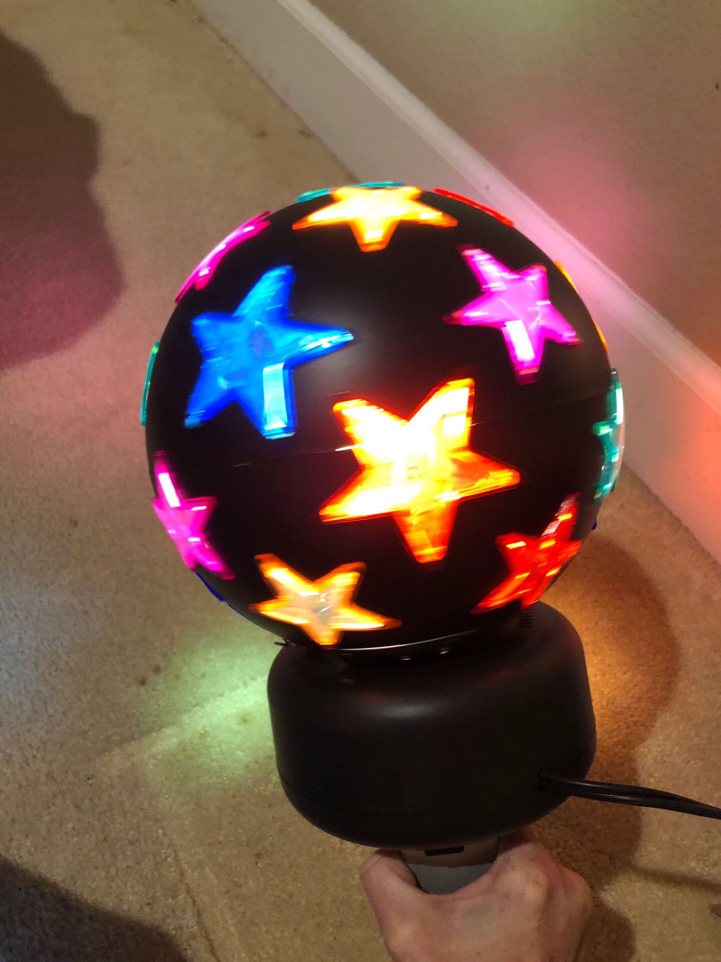 Rotating star disco ball. Disco light