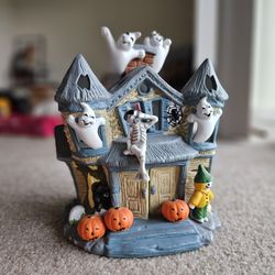 VINTAGE PARTYLITE HALLOWEEN HAUNTED HOUSE TEALIGHT/CANDLE HOLDER