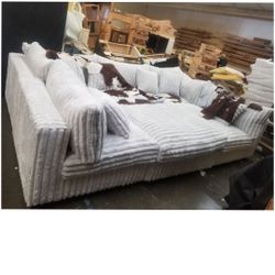 BRAND NEW 11X11FT and 6X13X6FT SECTIONAL SOFAS CHAISE CORDOROY grey fabric custom made available