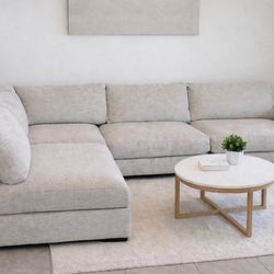 Cindy Crawford HOME Light Beige modular Sectional Sofa.