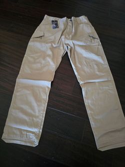 Brand New Men's Tactical Cargo Pants - Khaki & Gray (Size XXL-36~38 rubber band waist)