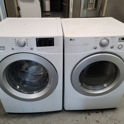 LG Front Loading Washer And Stackable Gas Dryer Set 