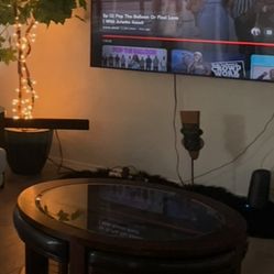 Coffee Table W Glass Top And  2 Side Tables