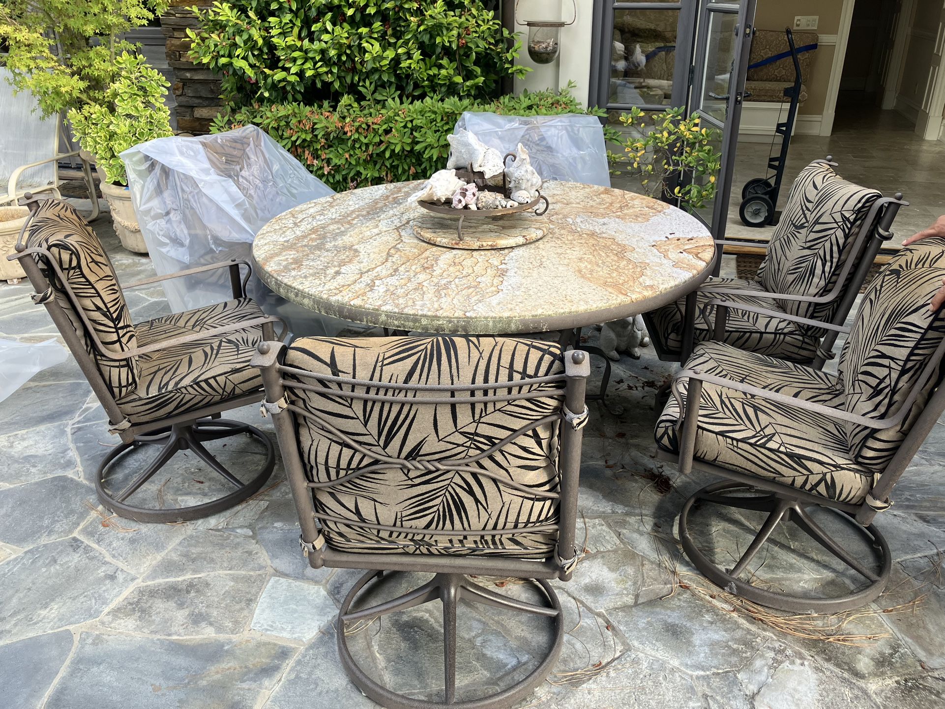 Marble Top Patio Set