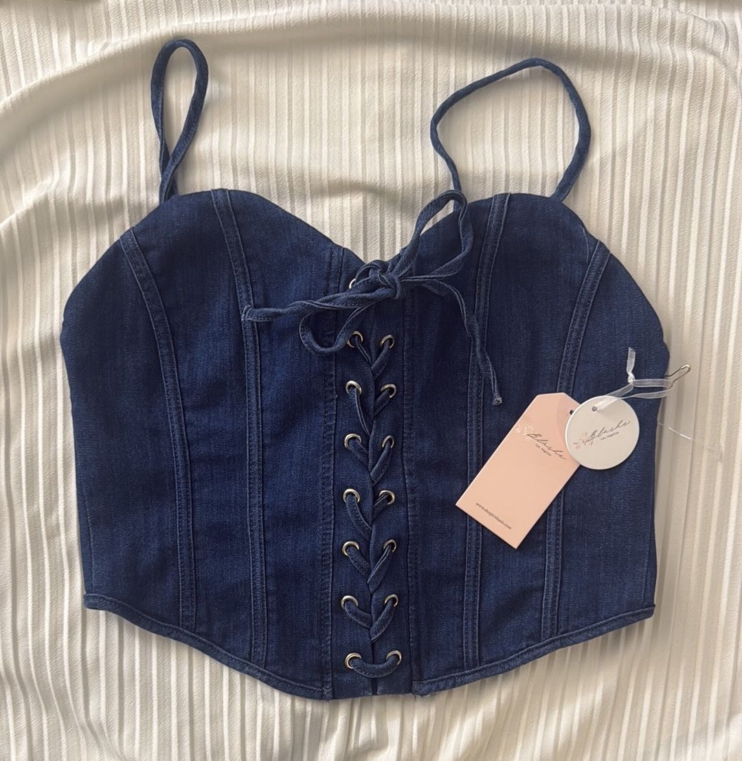 Blashe Los Angeles Denim Bustier Woman Top Size L
