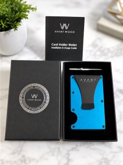 💙 AvantWood RFID Minimalist Card Holder Wallet – Blue