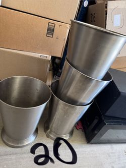4 Stainless Buckets/trash Cans 