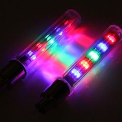 New BICYCLE Bike BMX LED multiple Color Valve Stem Caps Pair