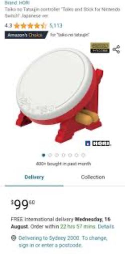 Nintendo switch taiko drum set
