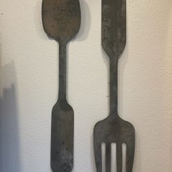 Giant Fork And Spoon Decor 